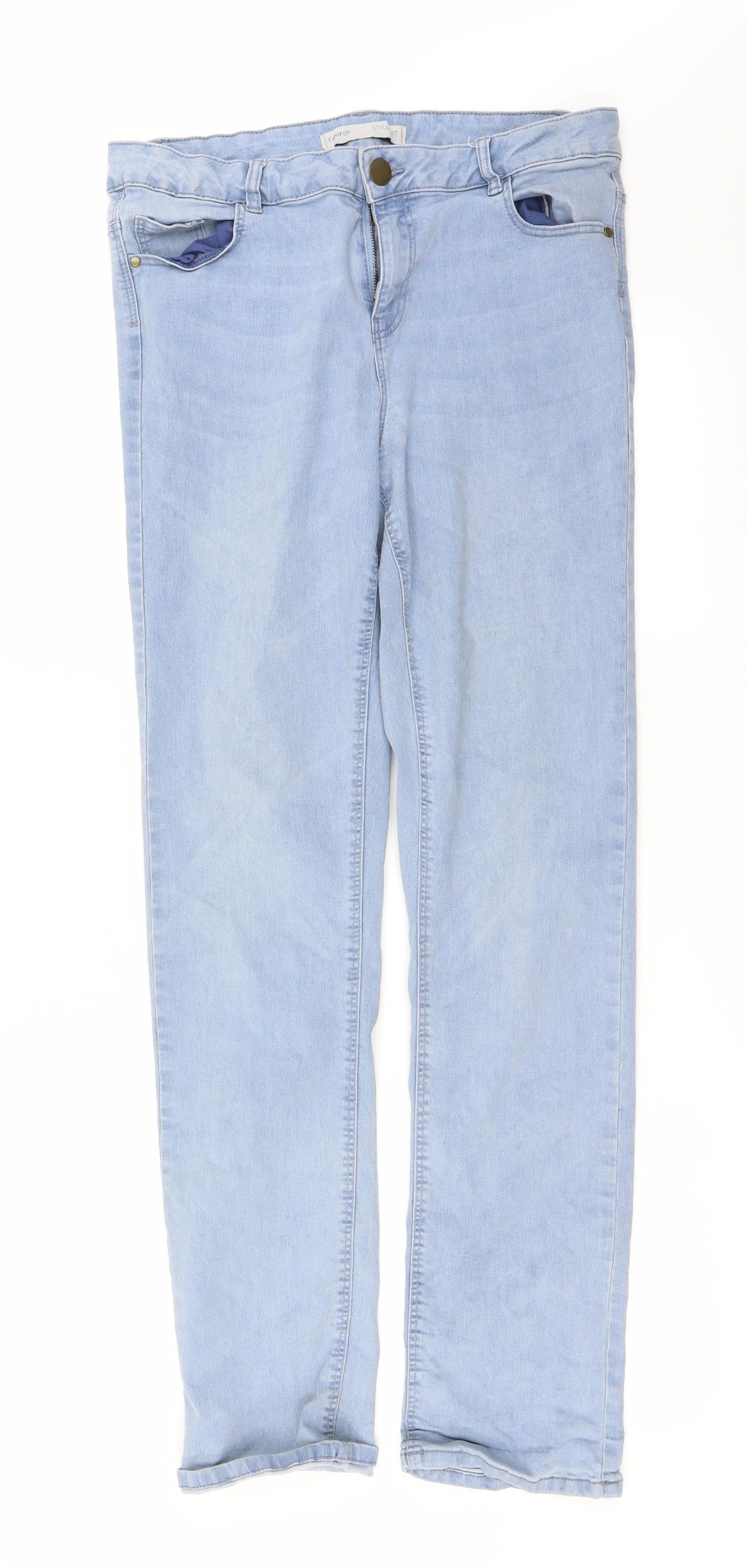 George Womens Blue   Straight Jeans Size 30 in L27 in