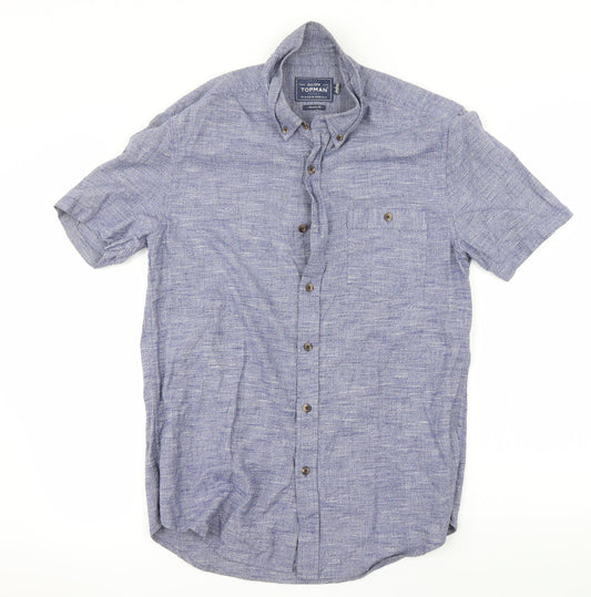 Topshop Mens Blue    Button-Up Size M