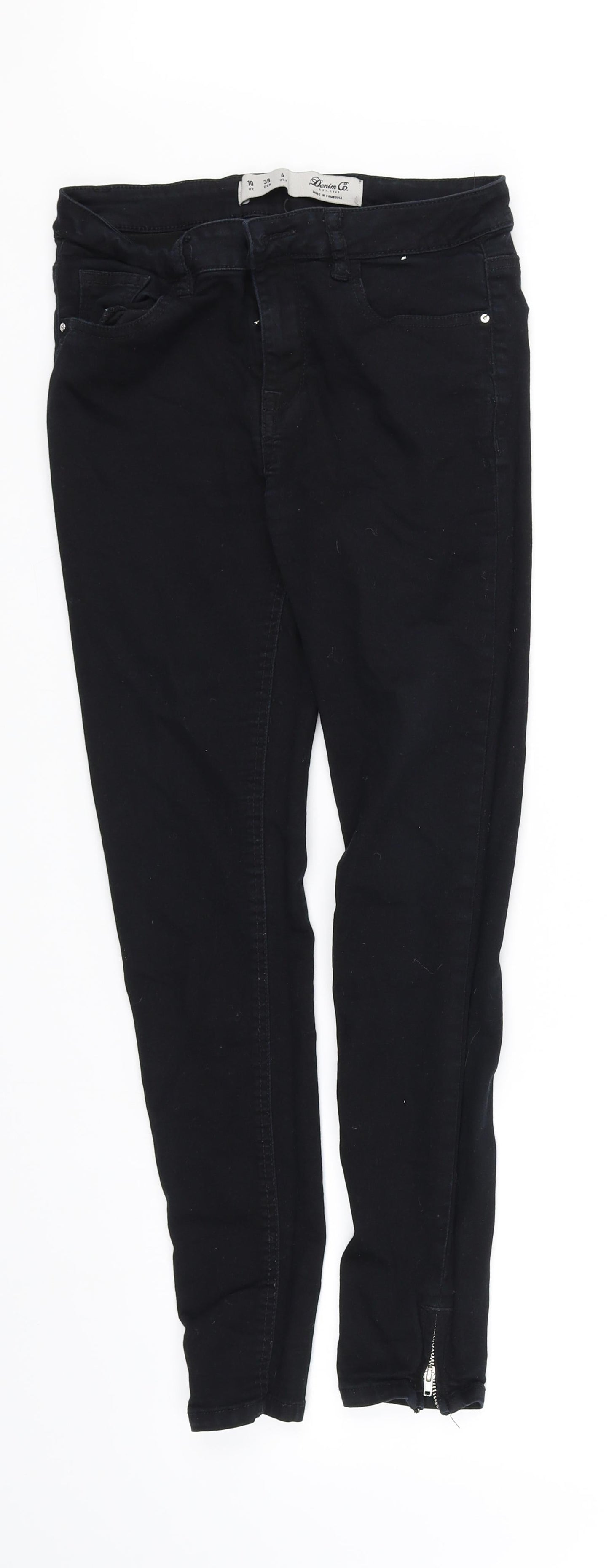 Womens UK Size 10 deniem co Regular Fit Skinny Black Jeans