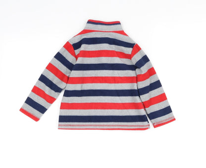 pre worn Boys Red Striped  Jacket  Size 2 Years