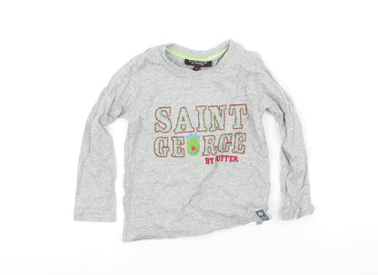 pre worn Girls Grey   Basic T-Shirt Size 2-3 Years