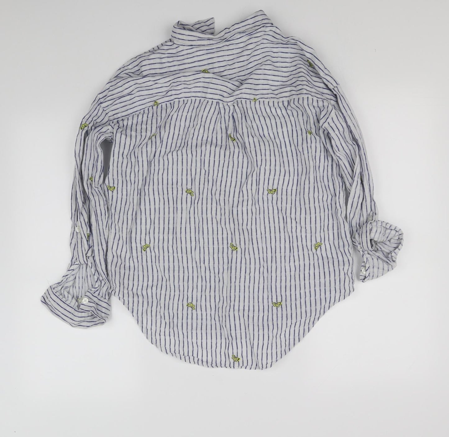 F&F Womens White Striped  Basic Button-Up Size 10