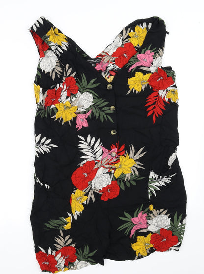 Dorothy Perkins Womens Black Floral  Jumpsuit One-Piece