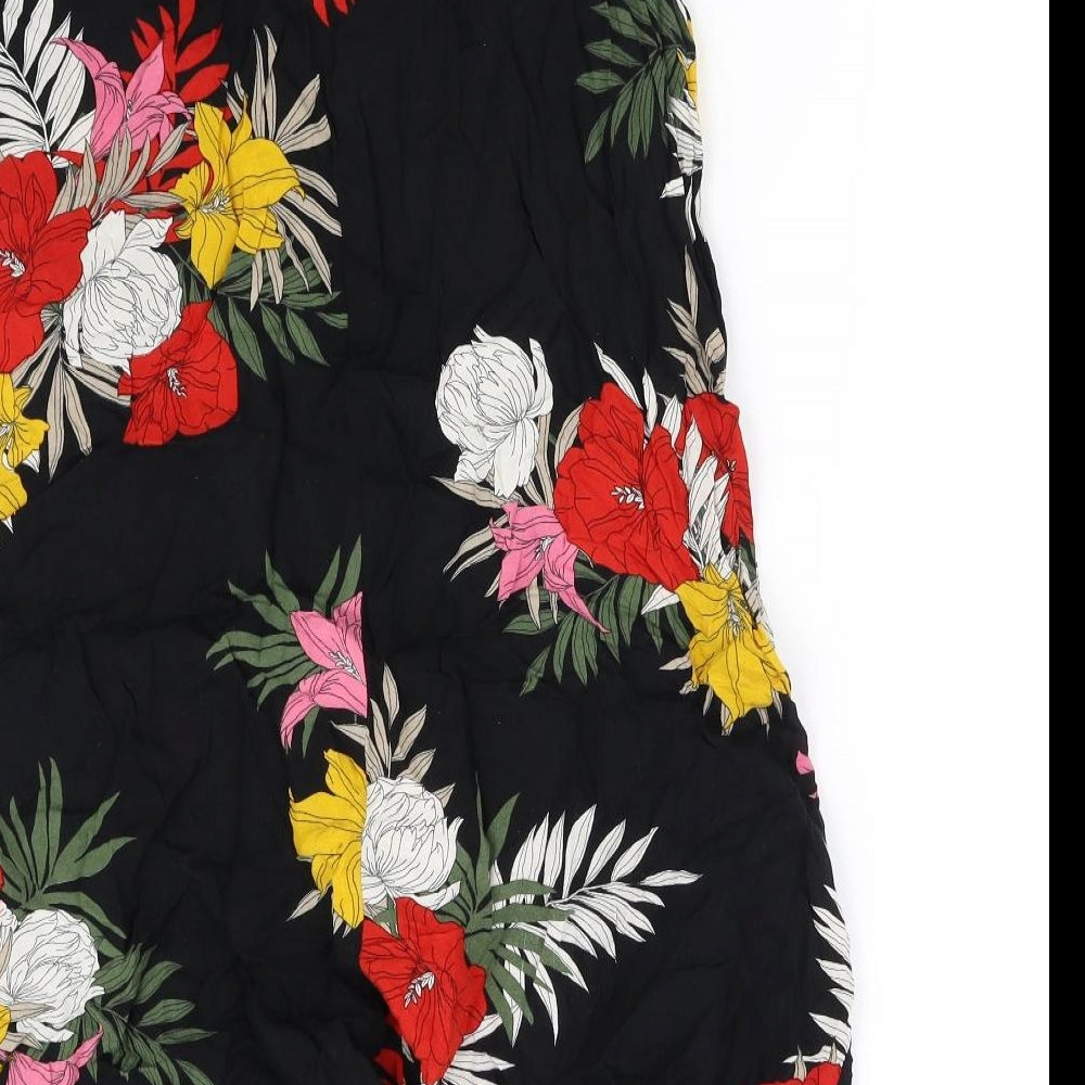 Dorothy Perkins Womens Black Floral  Jumpsuit One-Piece