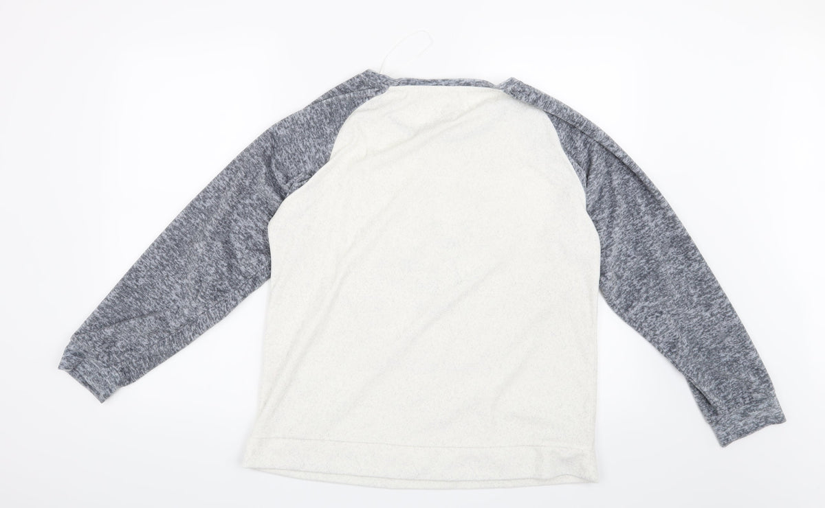 Nutmeg Womens Grey Solid  Top Pyjama Top Size 12  - Snuggle up Polar Bears