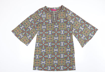 Boohoo Womens Green Geometric  Shift  Size 8