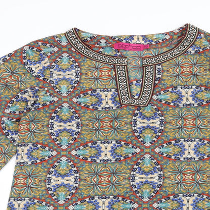 Boohoo Womens Green Geometric  Shift  Size 8