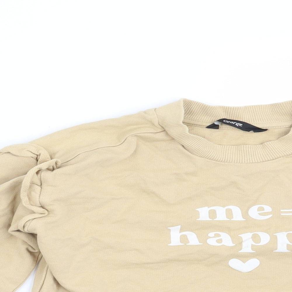 George Girls Beige   Pullover Sweatshirt Size 7-8 Years  - Me = Happy