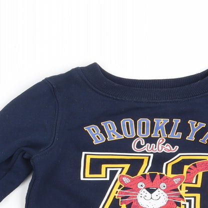 Rebel Boys Blue   Pullover Jumper Size 9-12 Months  - Brooklyn