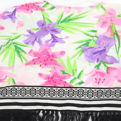 Miss Evie Girls White Floral  Kimono Blouse Size 7-8 Years