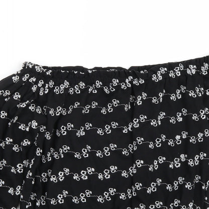 Newlook Girls Black  Rayon Cropped T-Shirt Size 12 Years