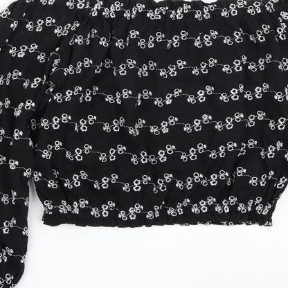 Newlook Girls Black  Rayon Cropped T-Shirt Size 12 Years