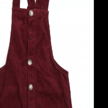Denim & Co. Womens Purple   Dungaree One-Piece Size 8