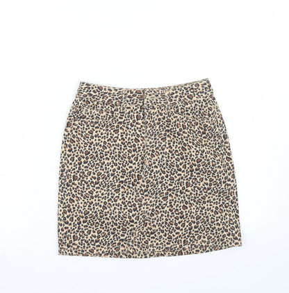 Newlook Womens Beige Animal Print  A-Line Skirt Size 6