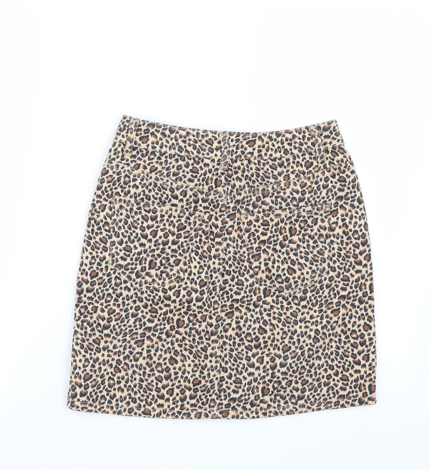 Newlook Womens Beige Animal Print  A-Line Skirt Size 6