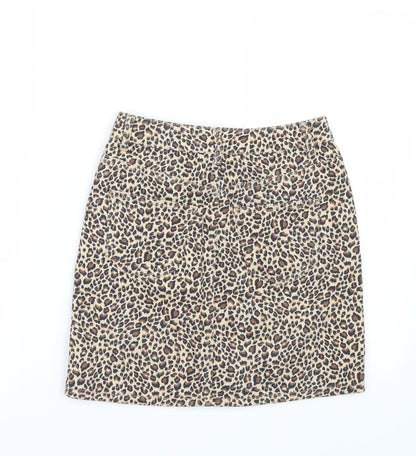 Newlook Womens Beige Animal Print  A-Line Skirt Size 6