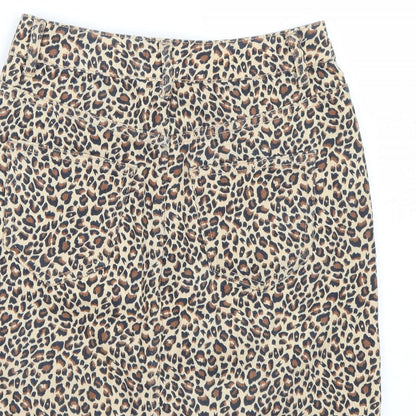 Newlook Womens Beige Animal Print  A-Line Skirt Size 6