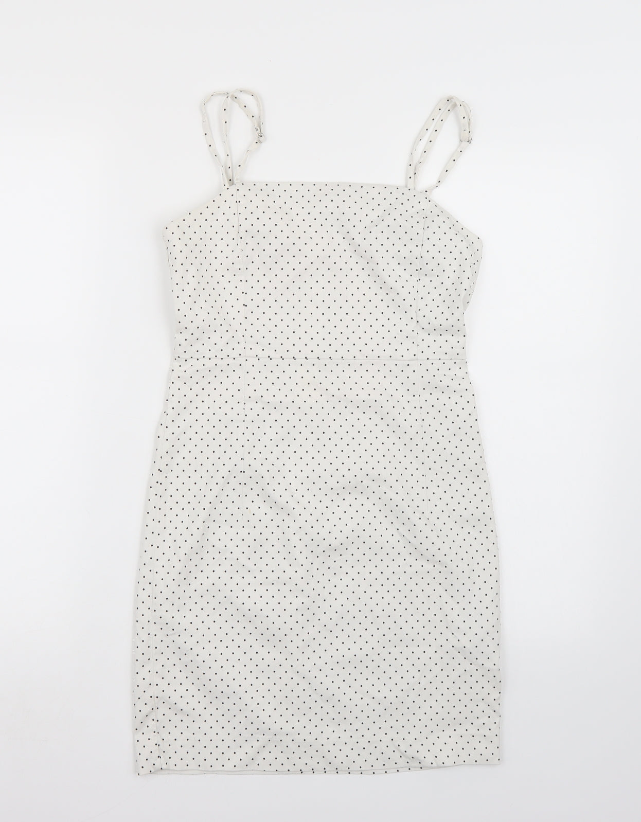 FOREVER 21 Womens White Polka Dot  A-Line  Size S