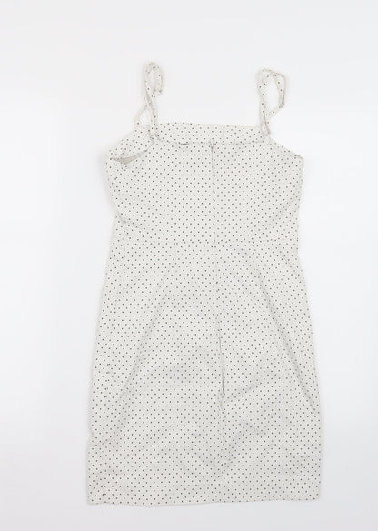 FOREVER 21 Womens White Polka Dot  A-Line  Size S