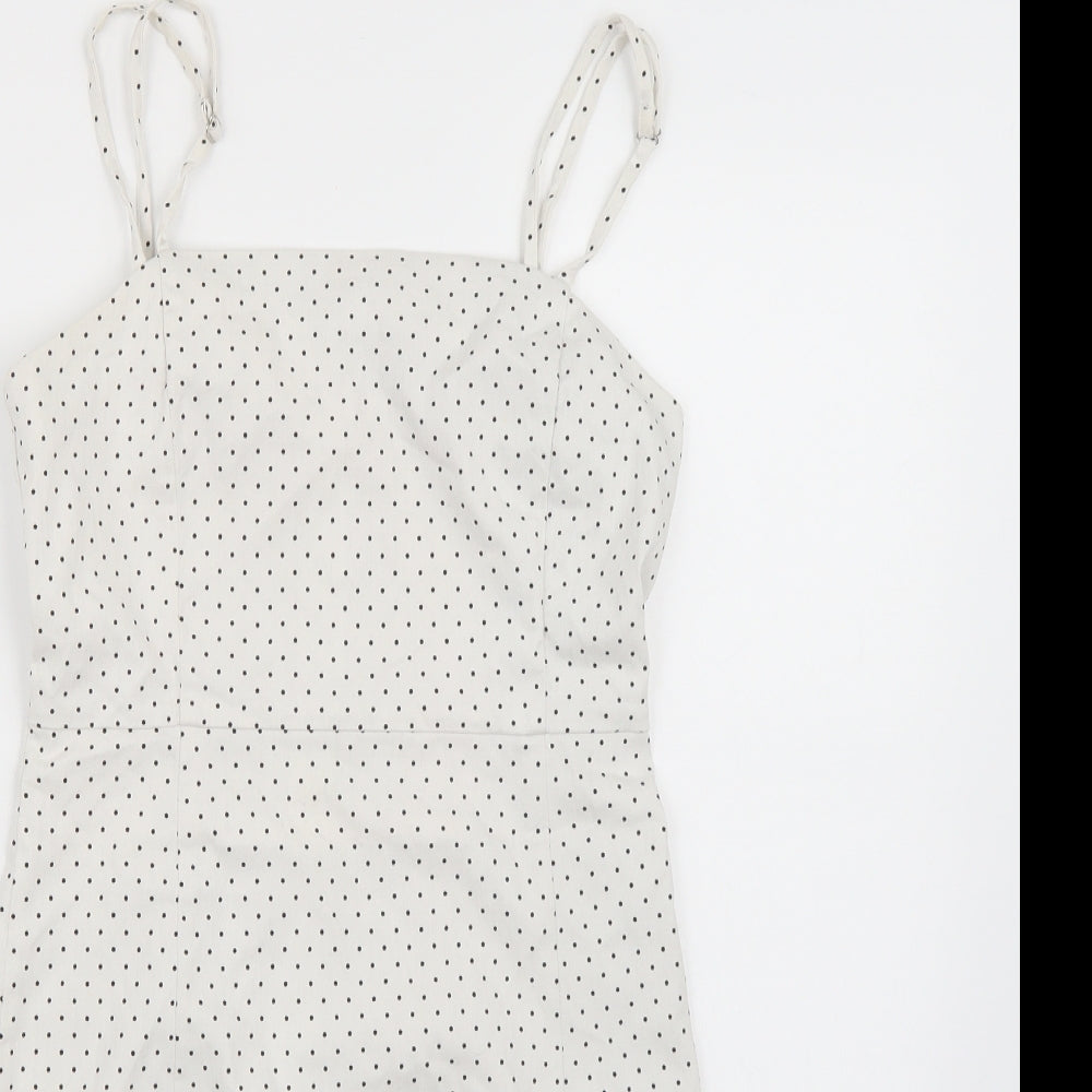 FOREVER 21 Womens White Polka Dot  A-Line  Size S