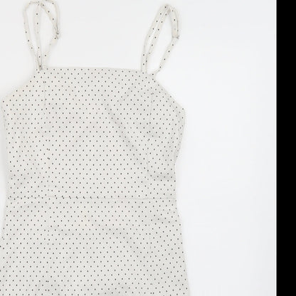 FOREVER 21 Womens White Polka Dot  A-Line  Size S