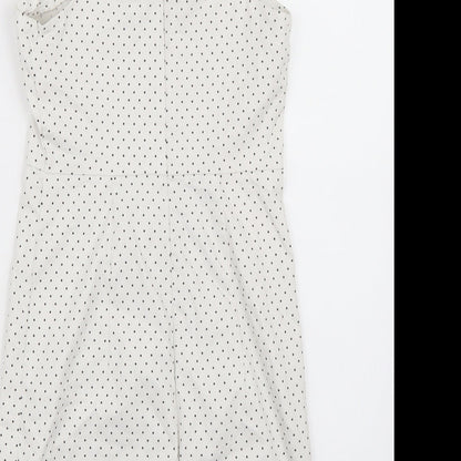 FOREVER 21 Womens White Polka Dot  A-Line  Size S