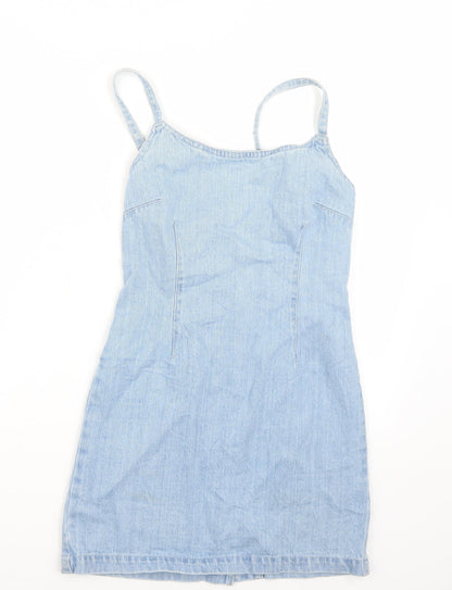 Miss Selfridge Womens Blue  Rayon A-Line  Size 4