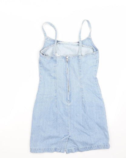 Miss Selfridge Womens Blue  Rayon A-Line  Size 4