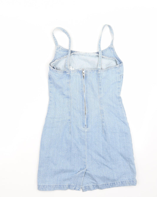 Miss Selfridge Womens Blue  Rayon A-Line  Size 4