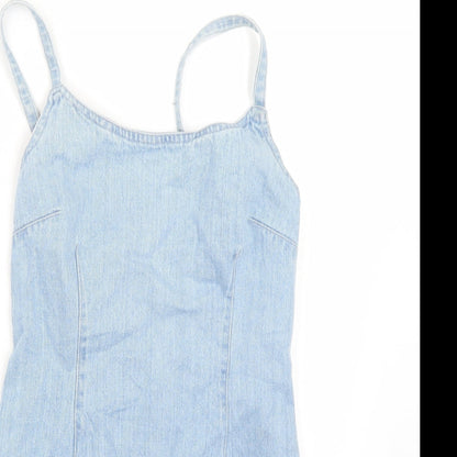 Miss Selfridge Womens Blue  Rayon A-Line  Size 4