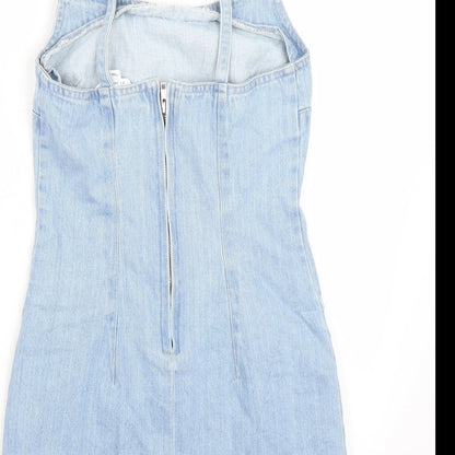 Miss Selfridge Womens Blue  Rayon A-Line  Size 4