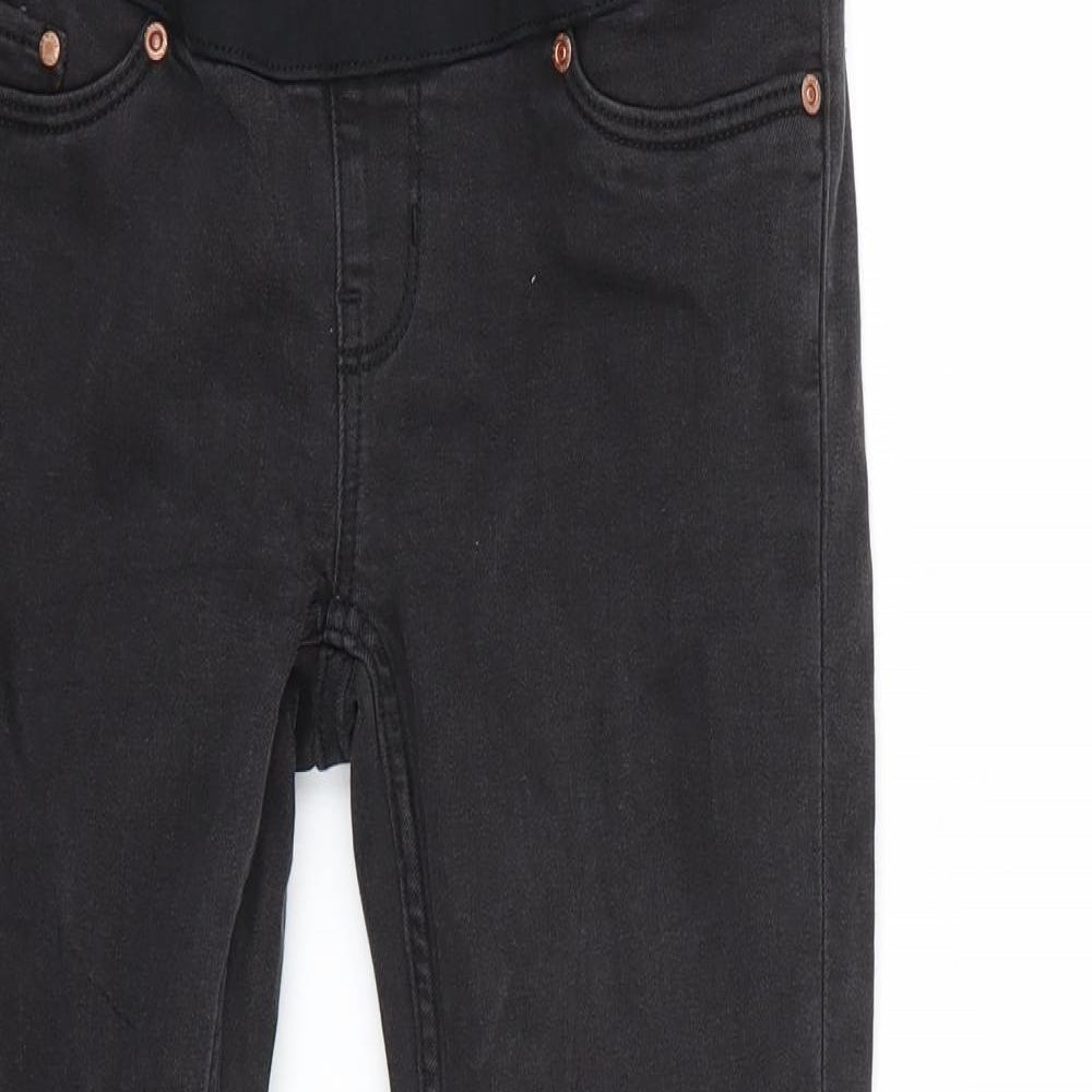 Womens UK Size 8 Preworn Regular Fit Straight Black Jeans