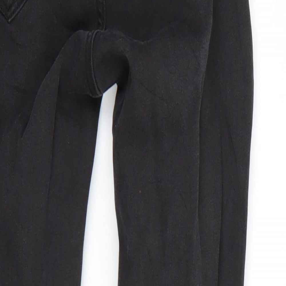 Womens UK Size 8 Preworn Regular Fit Straight Black Jeans