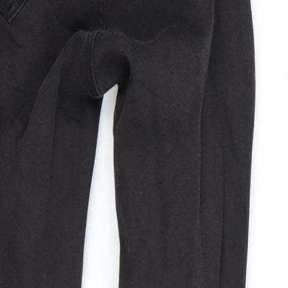 Womens UK Size 8 Preworn Regular Fit Straight Black Jeans