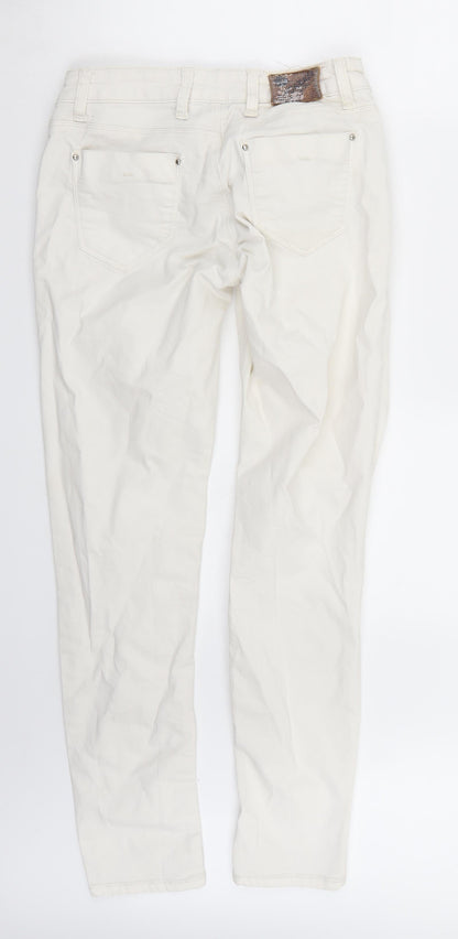 Womens UK Size 29 in Preworn Regular Fit Skinny White Jeans