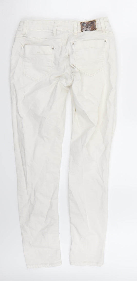 Womens UK Size 29 in Preworn Regular Fit Skinny White Jeans