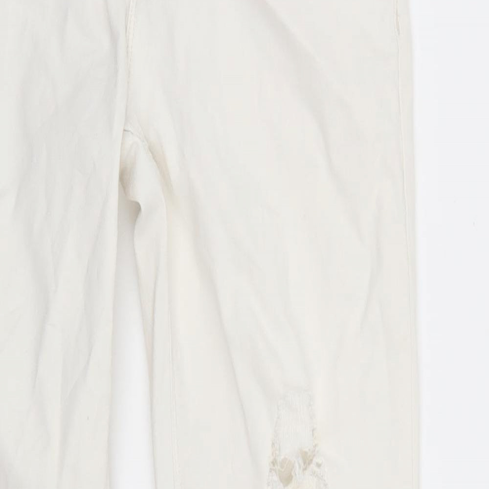 Womens UK Size 29 in Preworn Regular Fit Skinny White Jeans