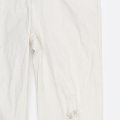 Womens UK Size 29 in Preworn Regular Fit Skinny White Jeans
