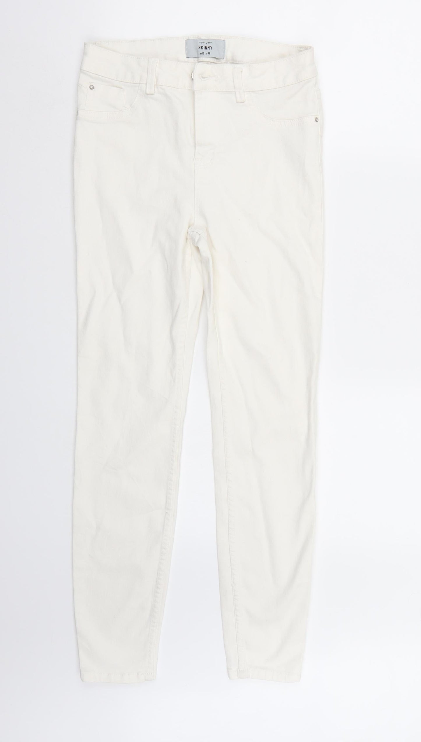 Womens UK Size 10 Newlook Regular Fit Skinny White Jeans