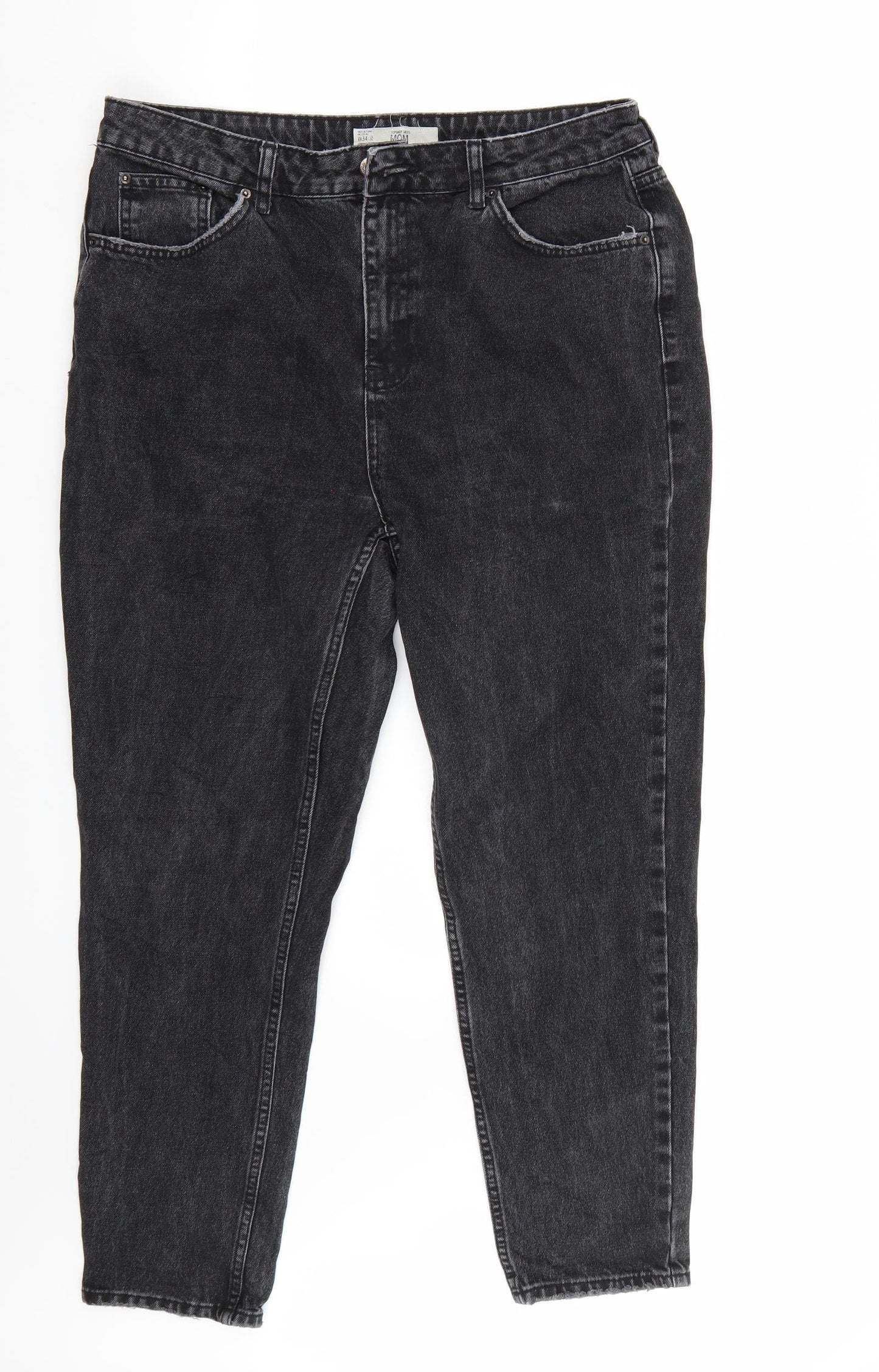 Topshop Womens Black   Straight Jeans Size 34 L28 in