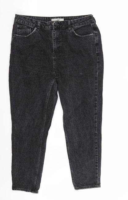Topshop Womens Black   Straight Jeans Size 34 L28 in