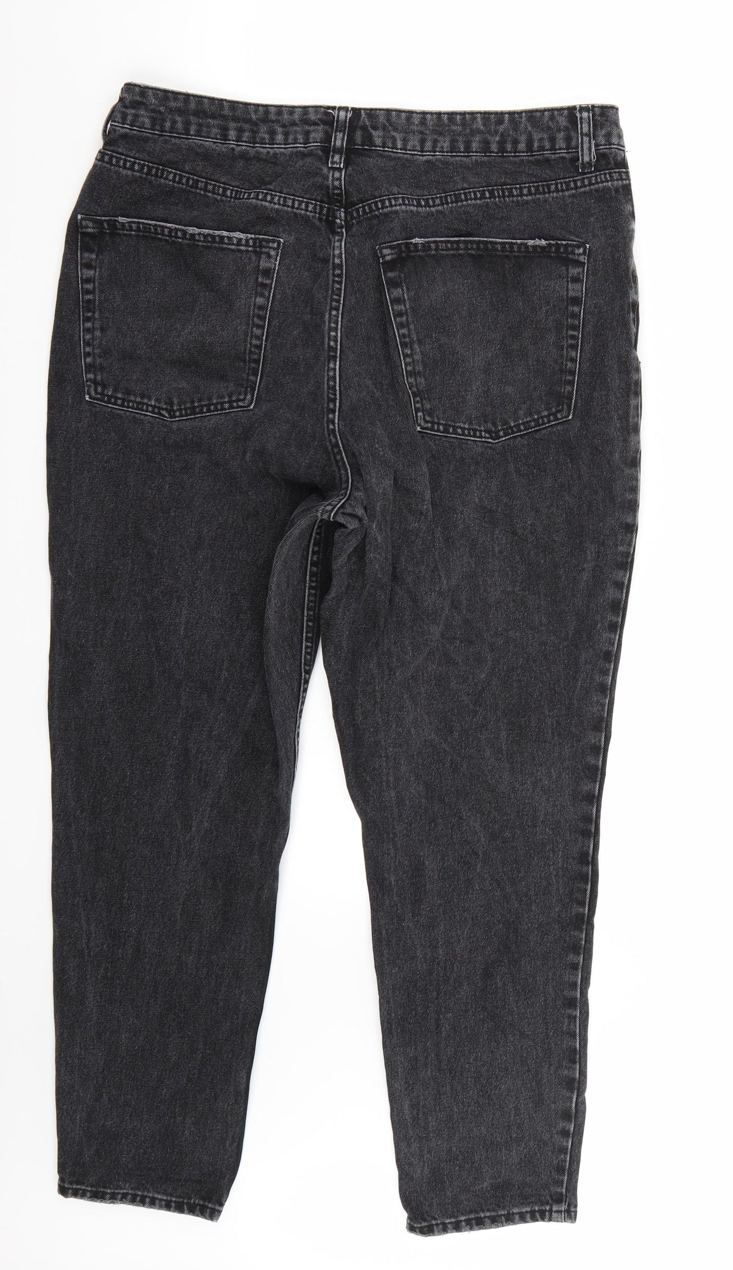 Topshop Womens Black   Straight Jeans Size 34 L28 in