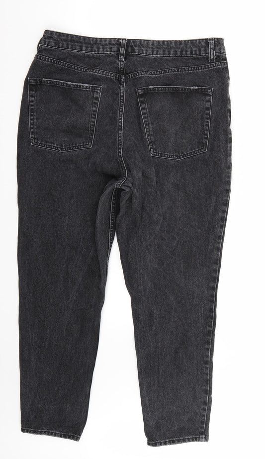 Topshop Womens Black   Straight Jeans Size 34 L28 in