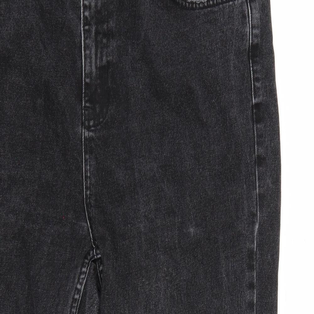 Topshop Womens Black   Straight Jeans Size 34 L28 in