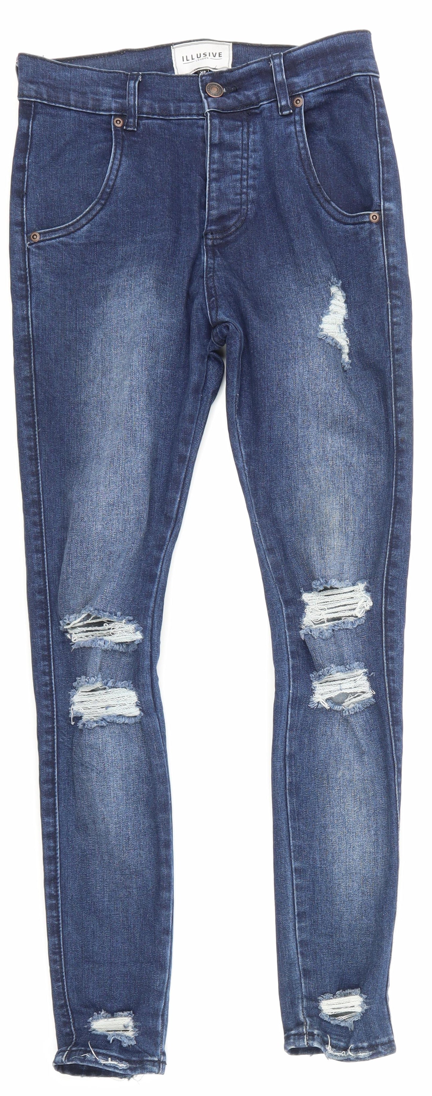 ILLUSIVE LONDON Womens Blue  Denim Mom Jeans Size XS