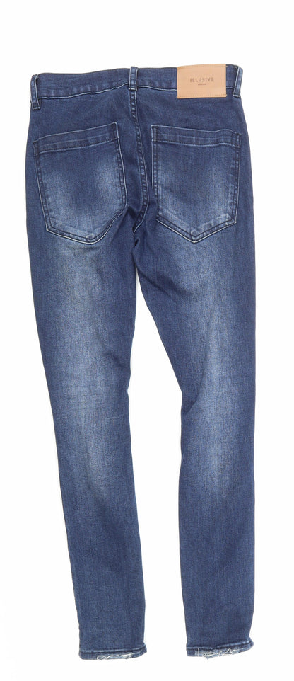 ILLUSIVE LONDON Womens Blue  Denim Mom Jeans Size XS