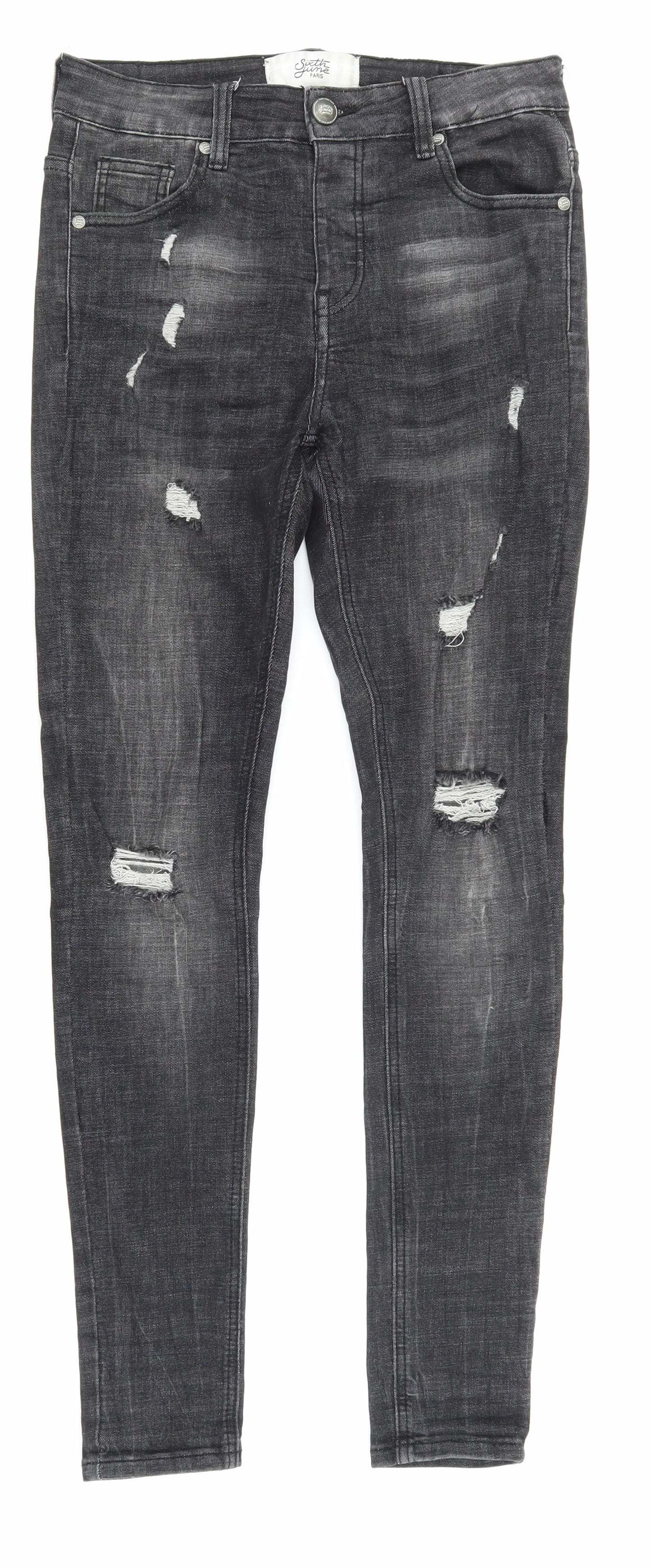 Sixth June Womens Black  Denim Skinny Jeans Size 10