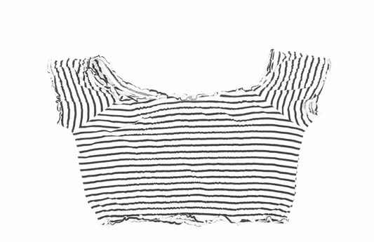 NewLook Womens Black Striped  Cropped Tank Size 16