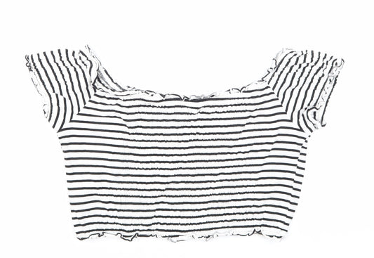 NewLook Womens Black Striped  Cropped Tank Size 16