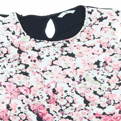 TU Womens Pink Floral  Basic Blouse Size 10